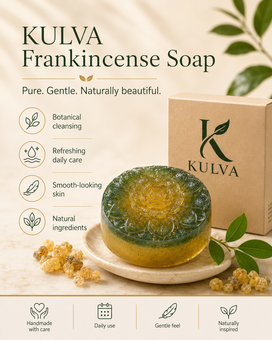 KULVA Frankincense Soap — Botanical Cleansing Bar