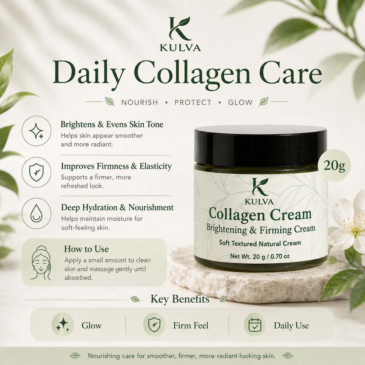 KULVA Collagen Cream 20g – Brightening & Firming Cream