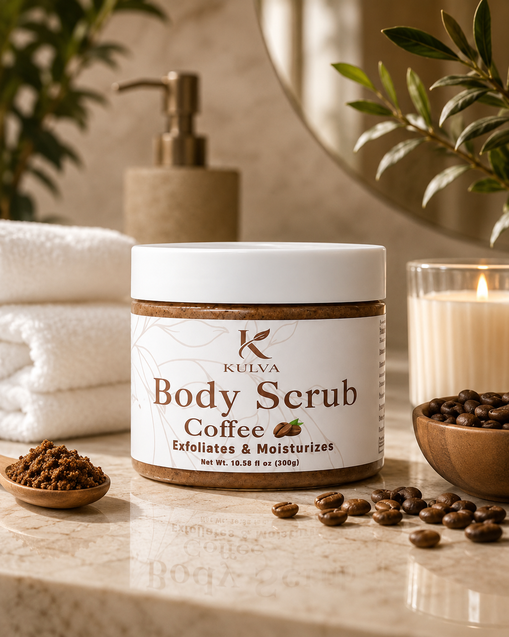 KULVA Coffee Body Scrub — Exfoliates & Moisturizes