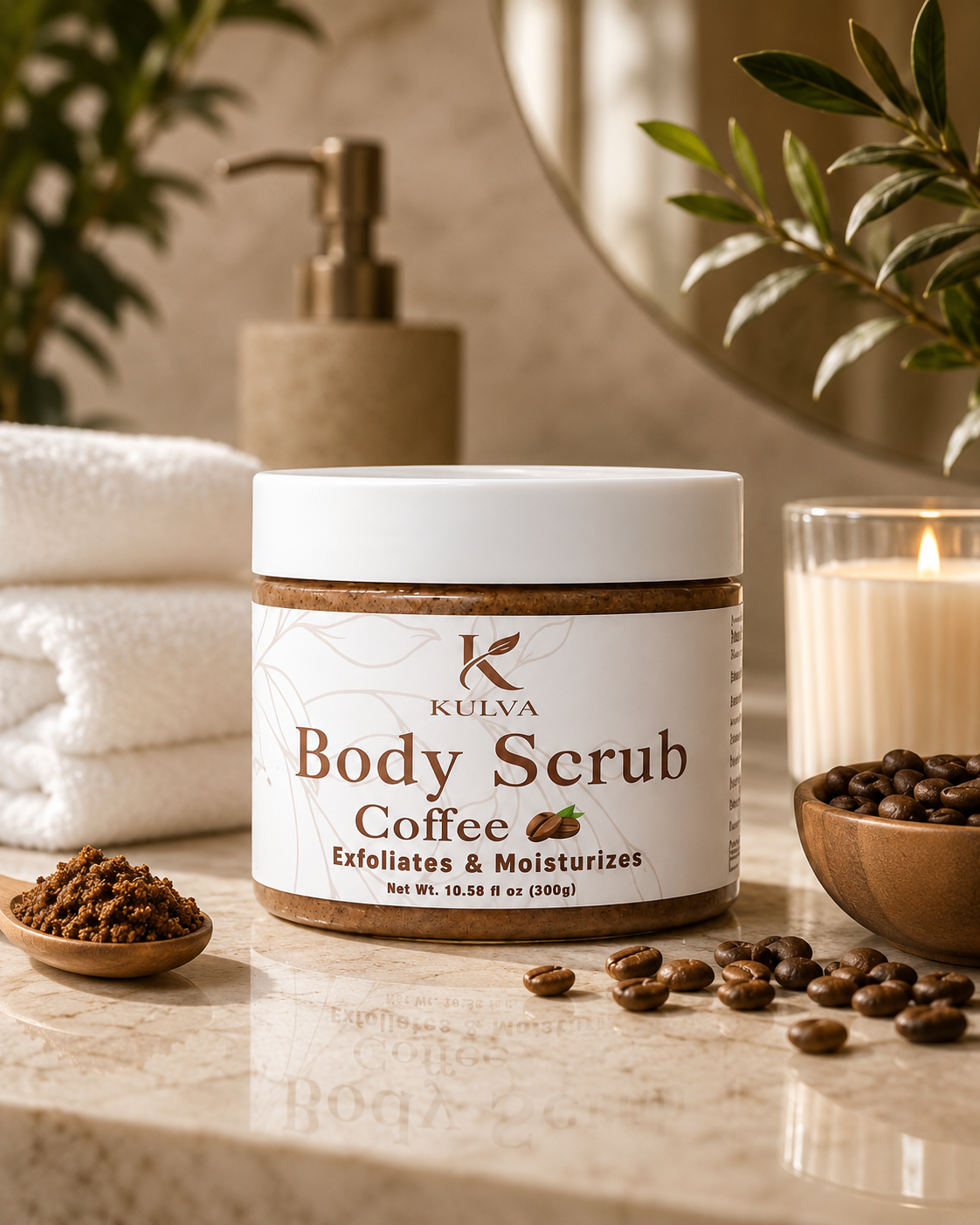 KULVA Coffee Body Scrub — Exfoliates & Moisturizes