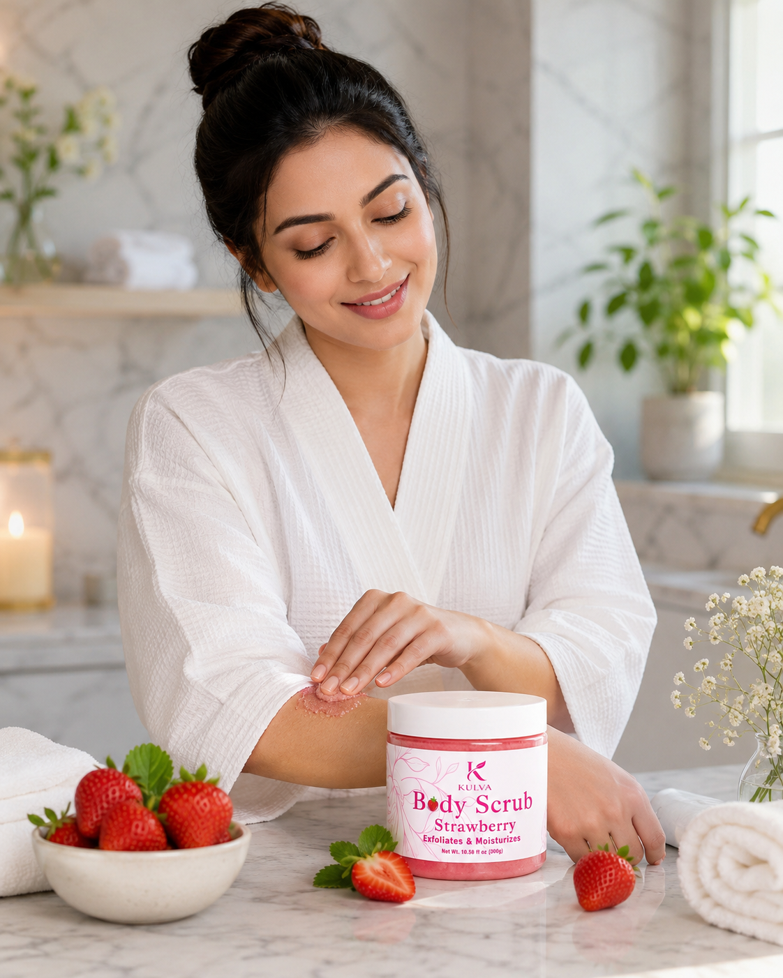 KULVA Strawberry Body Scrub — Exfoliates & Moisturizes