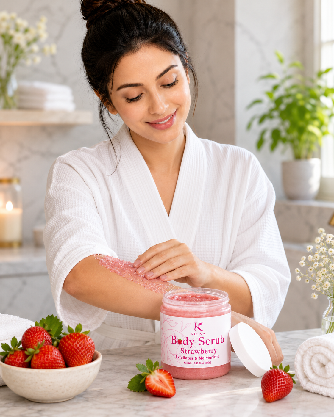 KULVA Strawberry Body Scrub — Exfoliates & Moisturizes
